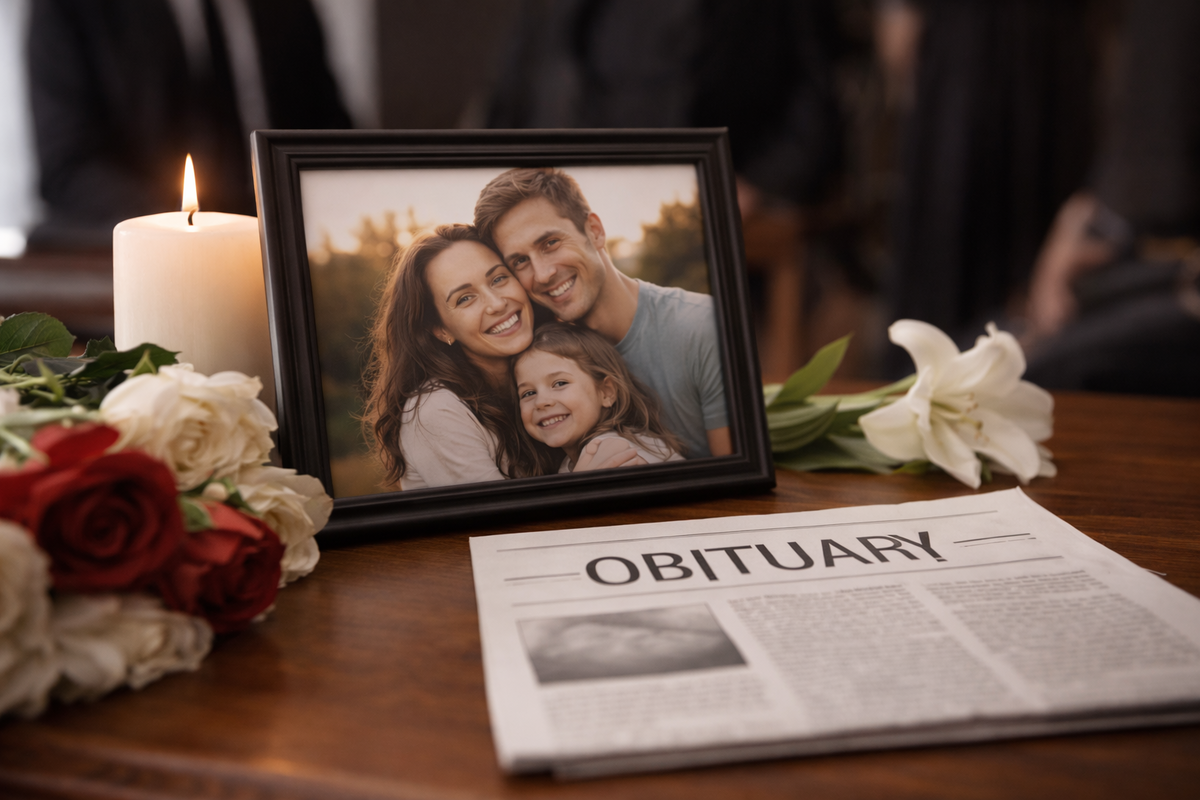 Fotografía familiar en un memorial que representa demandas por muerte injusta en Maryland