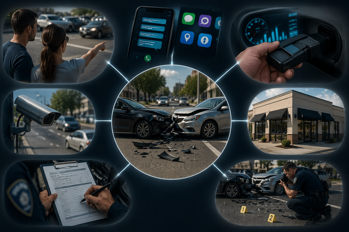 how to prove distracted driving after an accident using phone records, witnesses, cameras, and police evidence