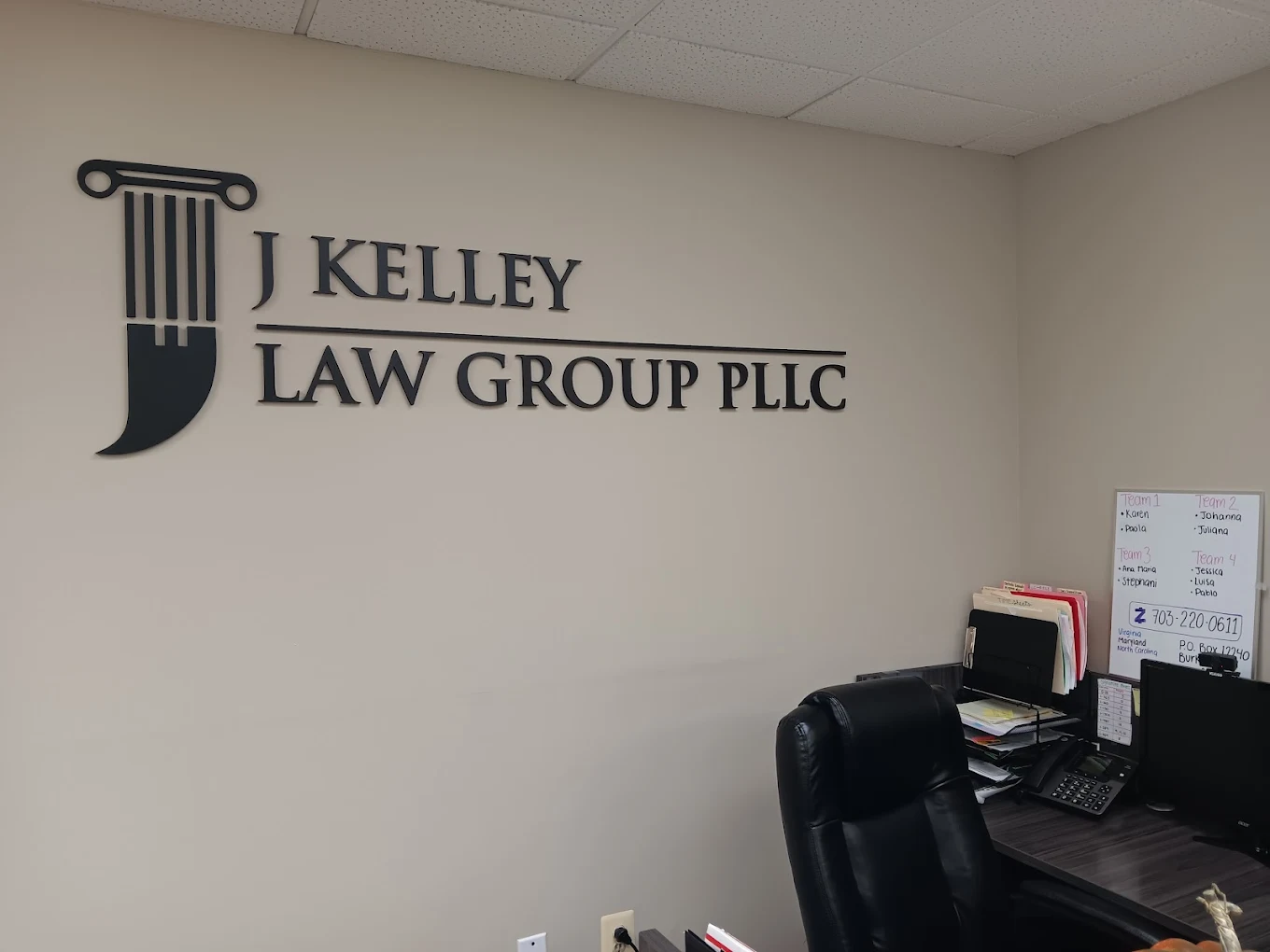 Oficina de J Kelley Law Group brindando apoyo en casos de compensación laboral en Montgomery Village y Gaithersburg Maryland